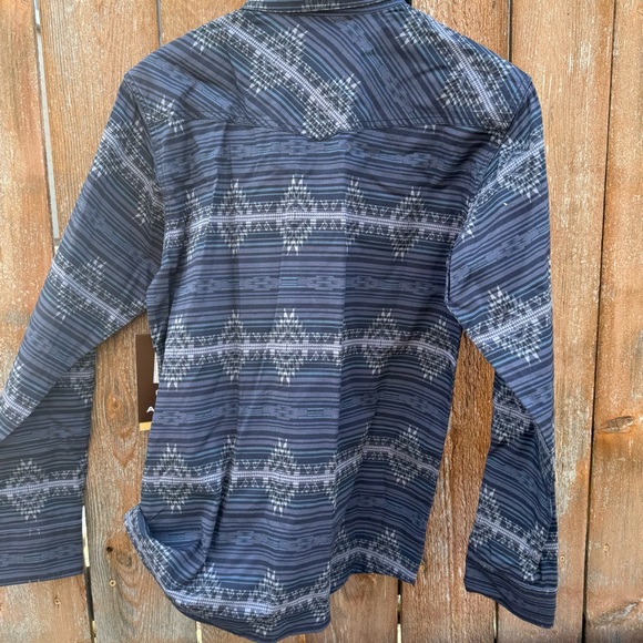 Ariat Men's Navy Muir Woods Dipsea Trail Haze Retro Fit Snap Shirt Small NWT - Picture 11 of 12